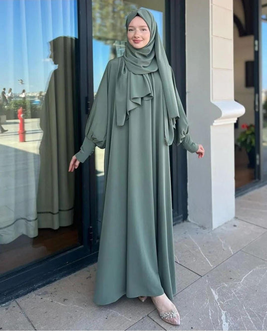 Olive Abaya with Stoller