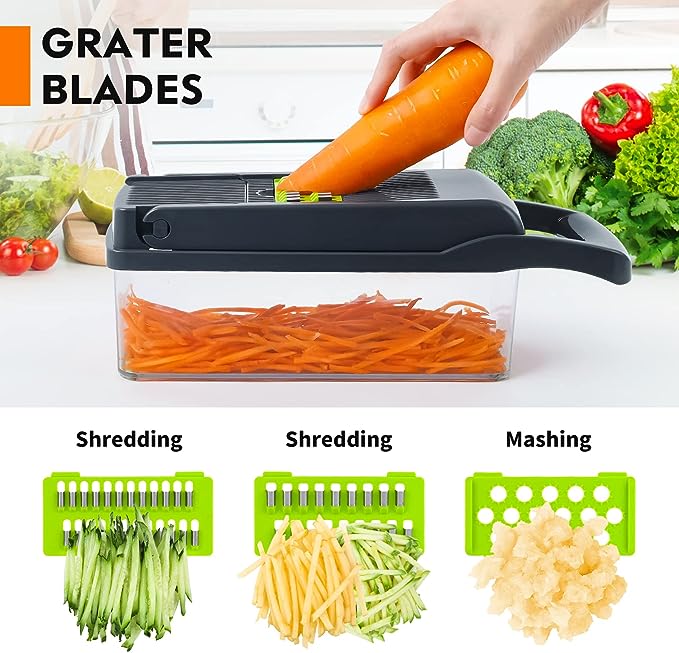 Vegetable Chopper Cutter Food Slicer Multifunctional 14 in 1