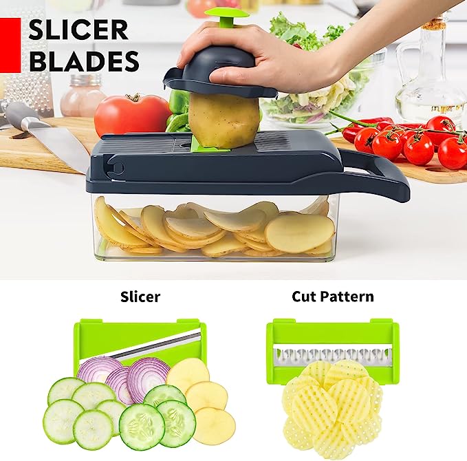 Vegetable Chopper Cutter Food Slicer Multifunctional 14 in 1