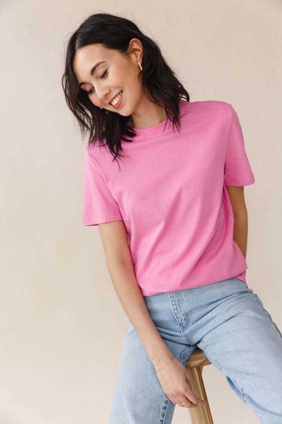 Classic Comfort - Pink Half Sleeve T-Shirt