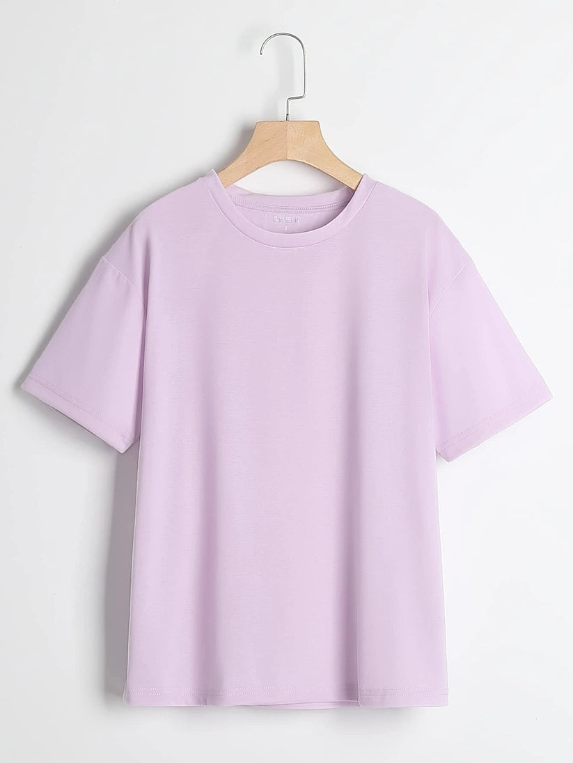 Classic Comfort - Lilac Purple Half Sleeve T-Shirt